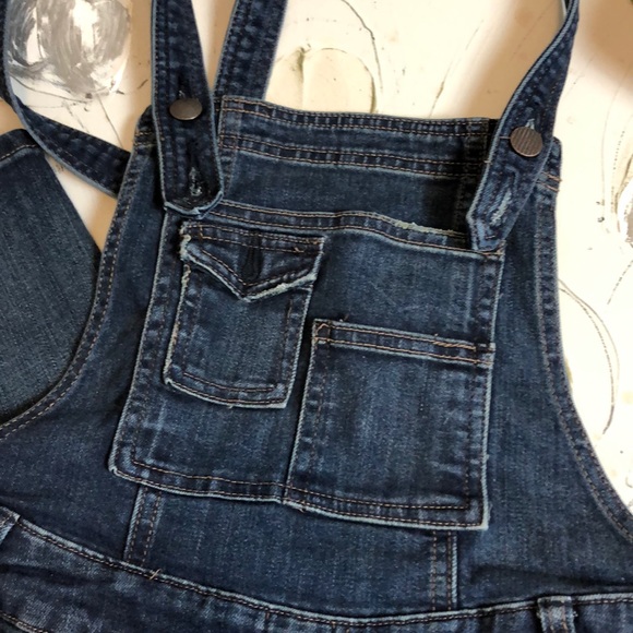Free People Pocket Distressed Jean Overalls - Picture 3 of 9
